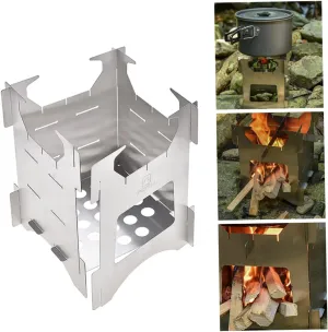 1 Set Foldable Camping Stove Wood Outdoornic Burning Portable Outdoor Hiking