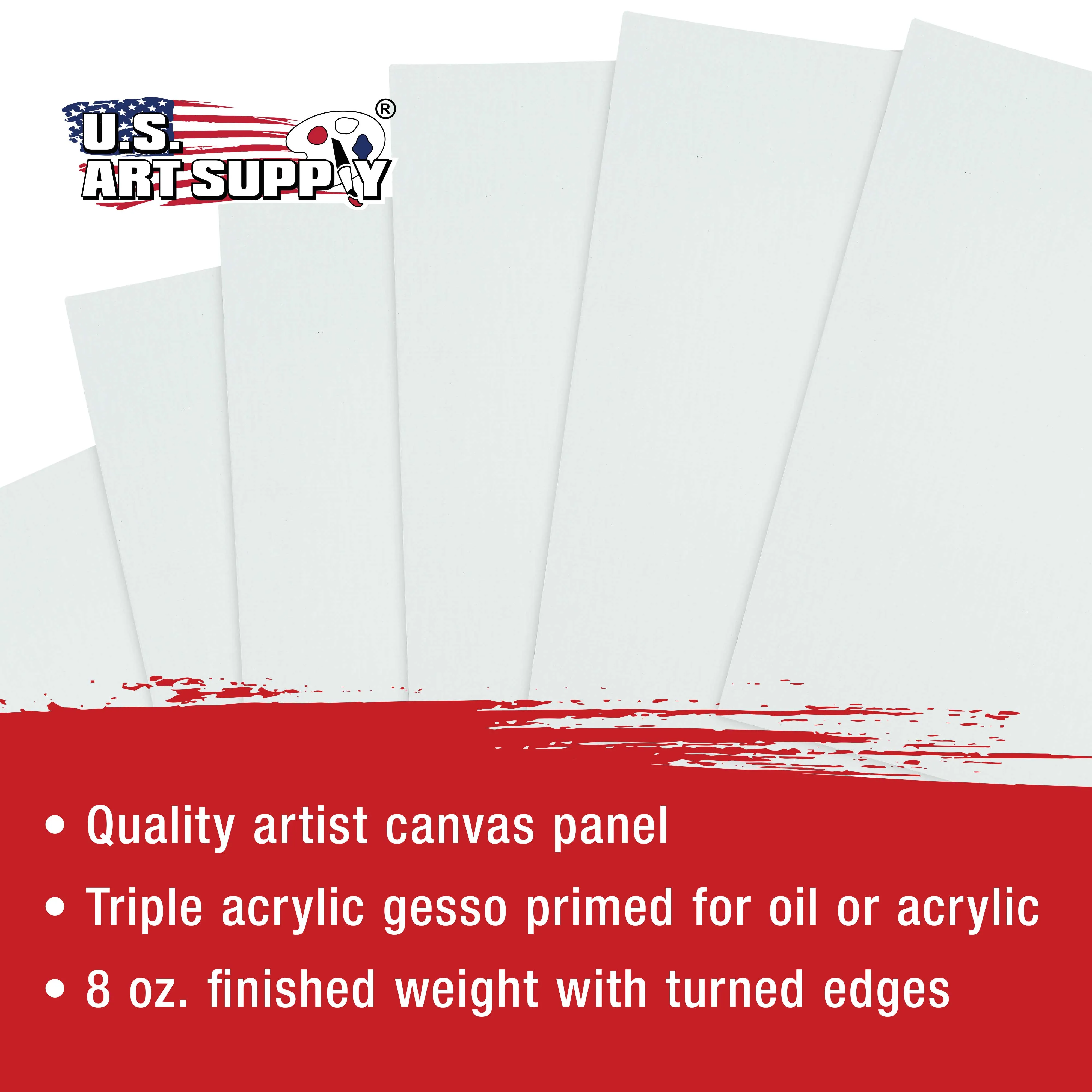 12" x 24" Professional Artist Quality Acid Free Canvas Panel Boards for Painting 12-Pack