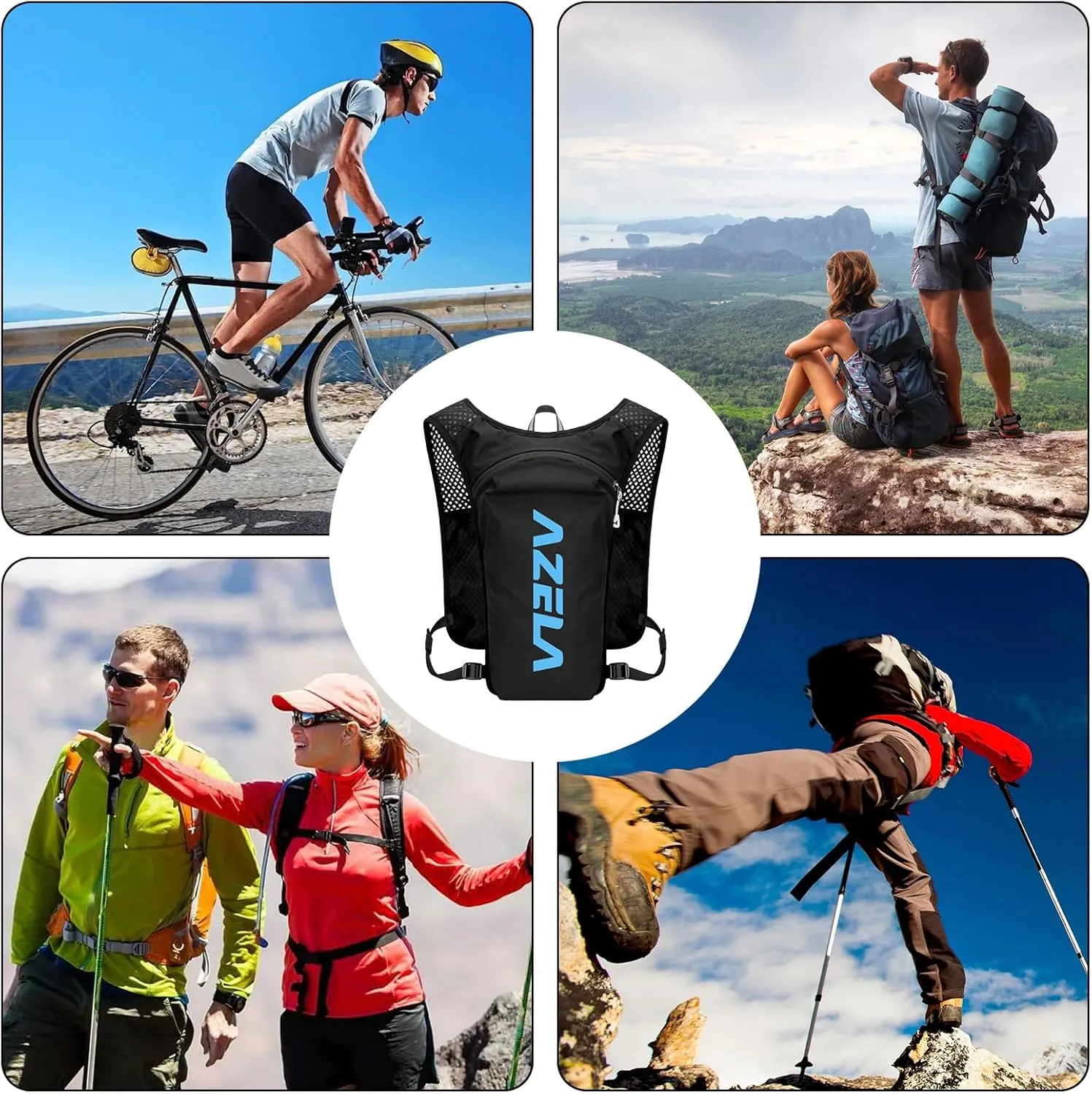 14.2"×8.7" Lightweight Running Vest for Men，Cycling Hydration Vest，Climbing Water Vest for Running Women