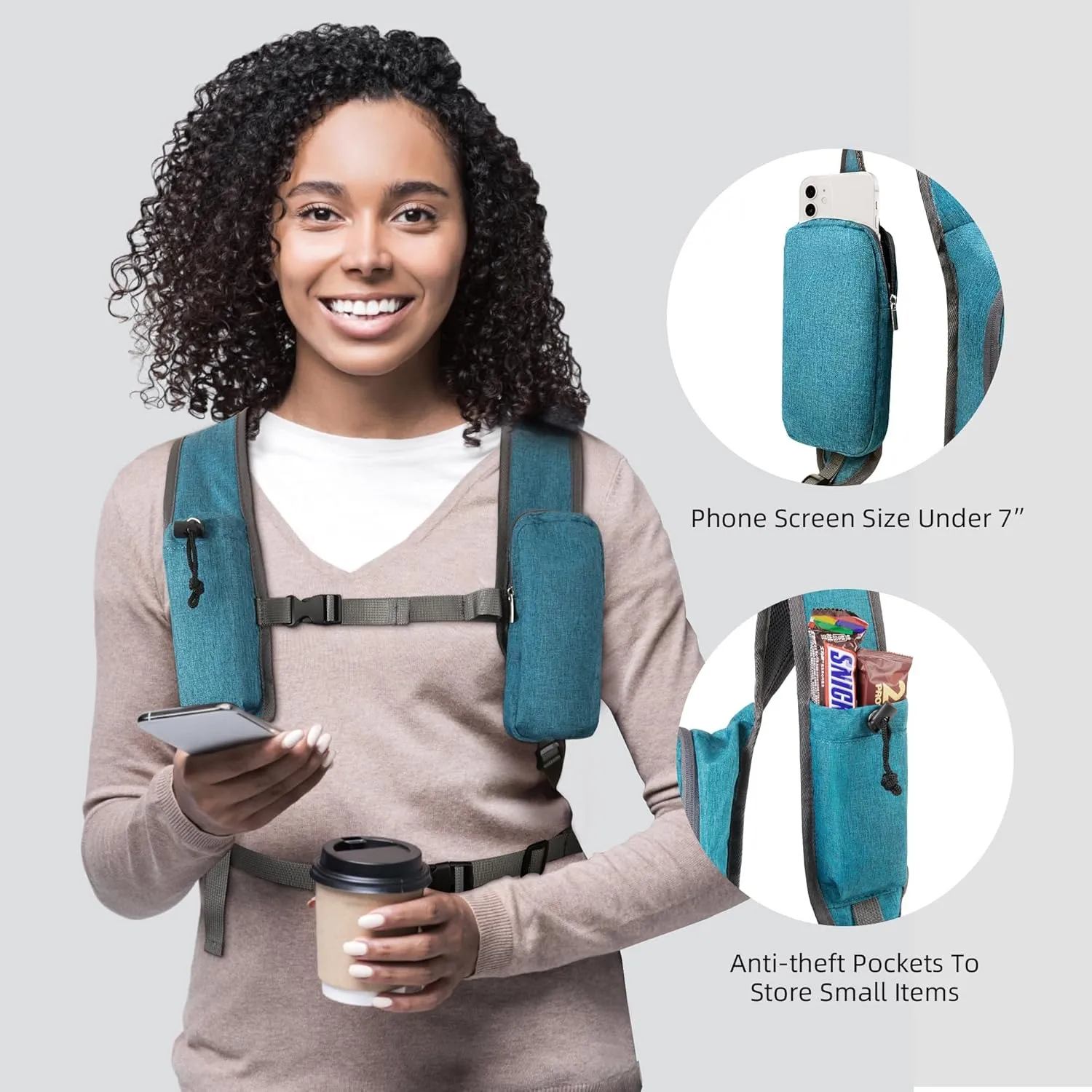 15L Hiking Backpack Travel Daypack Lightweight Small Foldable Packable Back Pack for Men and Women (Blue, 15L)