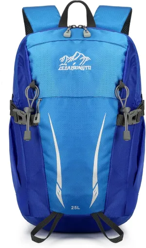 15L Small Hiking Daypack for Men Women, Waterproof Breathable Rucking Hiking Backpack with Chest Strap, Lightweight Travel Backpack for Outdoor, Blue