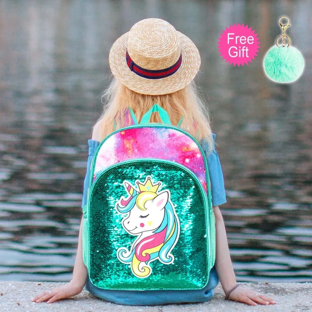 16" Backpack for Girls Boys 4-8, 3Pcs Kids Bookbag Set with Lunch Box, School Bag for Preschool Kindergarten