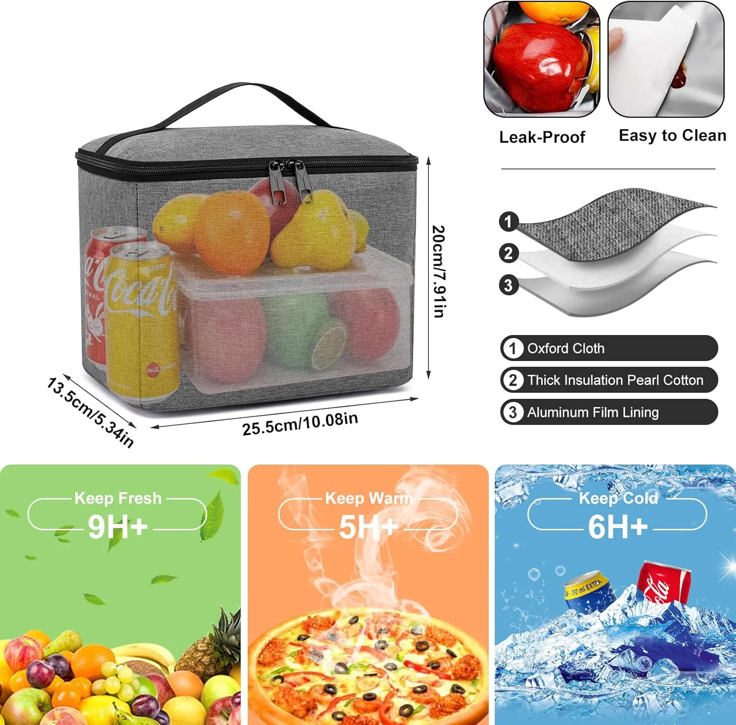 17,3 inch Laptop Backpack with Lunchbox,Insulated Cooler Bag for Work Travel with USB Charging Port,Water Resistant Computer Bag Meal Prep Backpack for Picnic College