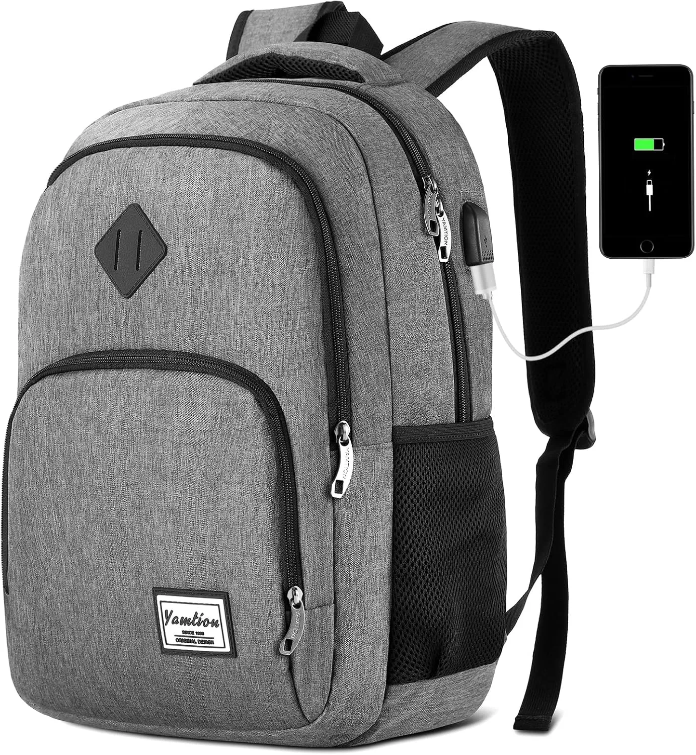 17.3 Inch Travel Backpack for Men and Women,School Bookbag for Teenager,Business Laptop Bookbag with USB Charging port for Business Work College Travel Trip
