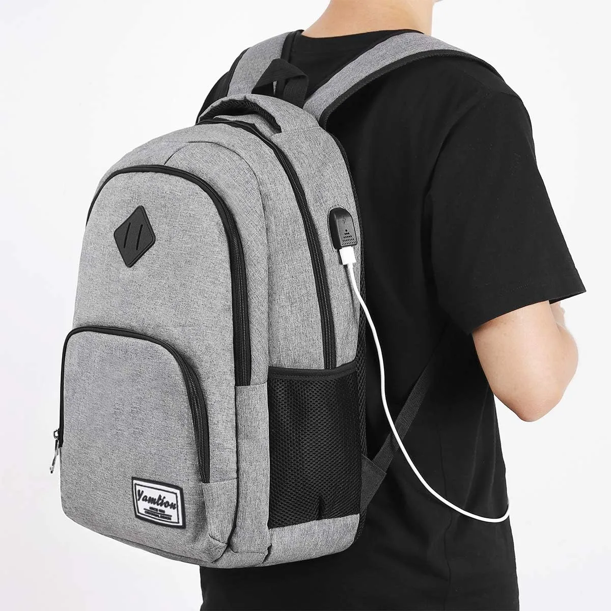 17.3 Inch Travel Backpack for Men and Women,School Bookbag for Teenager,Business Laptop Bookbag with USB Charging port for Business Work College Travel Trip