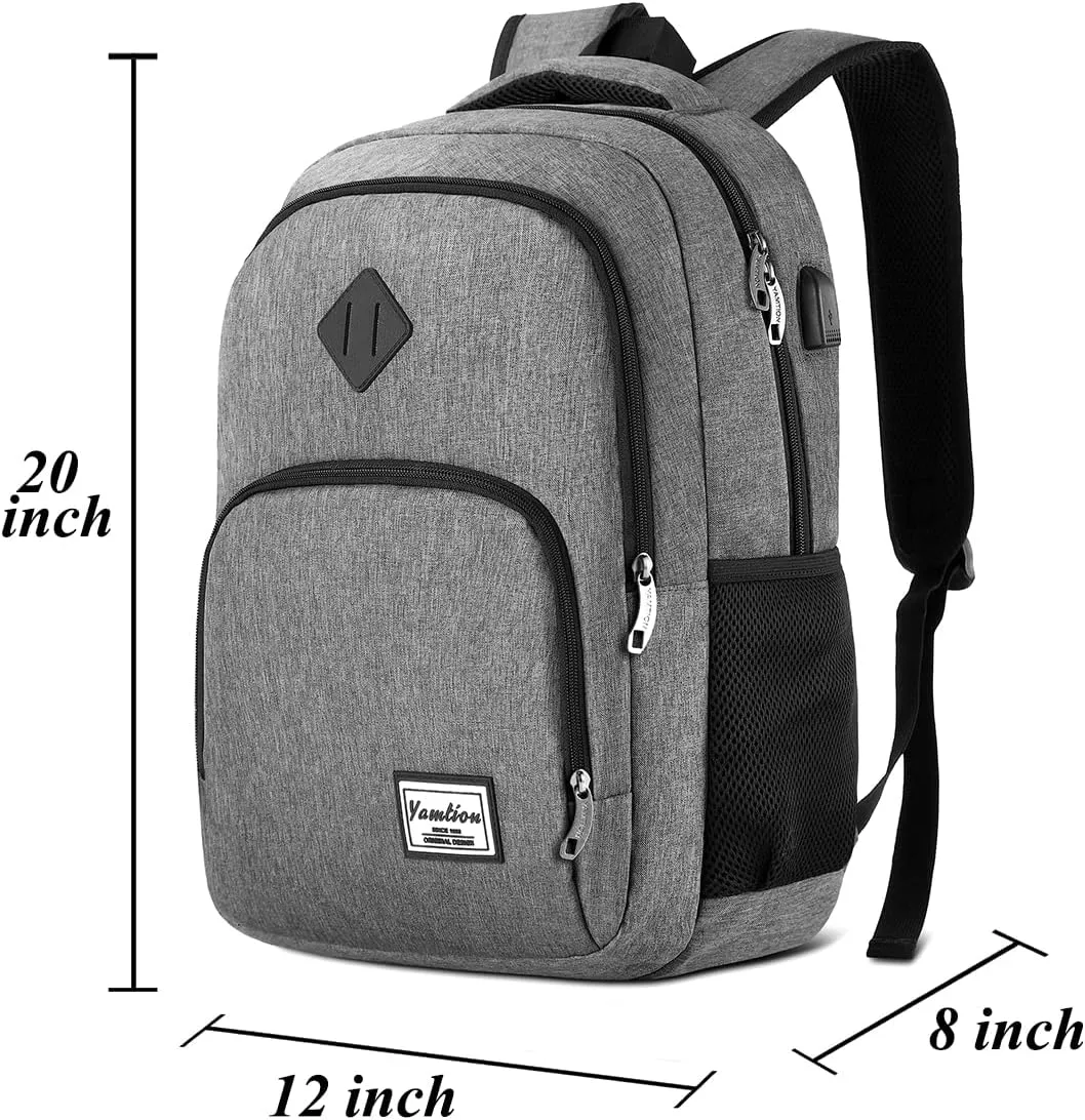 17.3 Inch Travel Backpack for Men and Women,School Bookbag for Teenager,Business Laptop Bookbag with USB Charging port for Business Work College Travel Trip