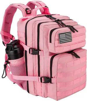 25L Small Tactical Hiking Backpack for Women Training Gym Fitness Bag Outdoor Camping Backpacks Travel Waterproof (Pink)