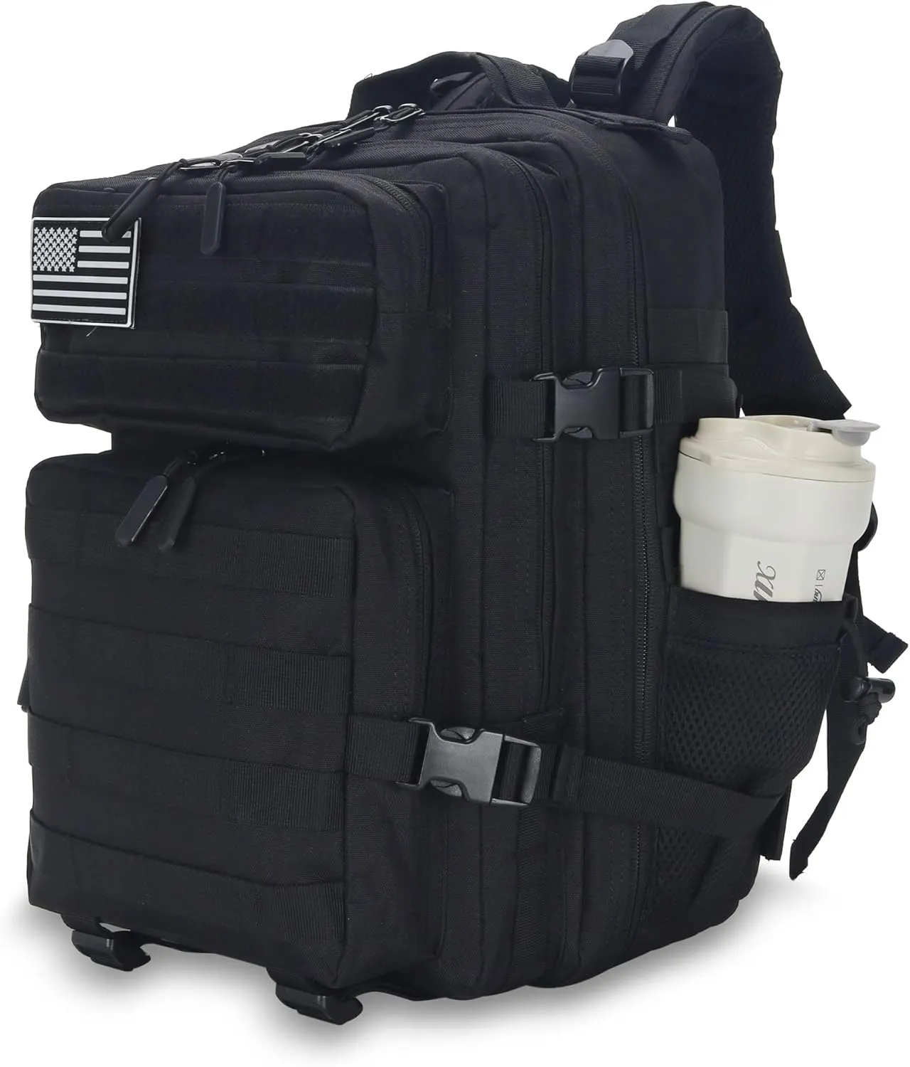 25L Tactical Backpack for Men Women Military Backpack Army Assault Pack Molle Backpack Small Bug Out Bag Travel Rucksack Daypack (Black)