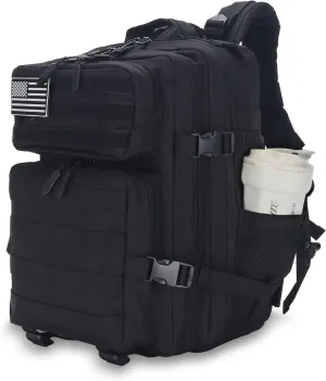 25L Tactical Backpack for Men Women Military Backpack Army Assault Pack Molle Backpack Small Bug Out Bag Travel Rucksack Daypack (Black)