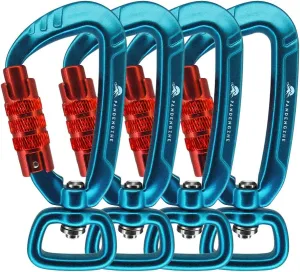 2.5" Auto Locking Carabiner Clips 4.5KN 1011lbs with Swivel Clasp for Dog Leash, Keychain, Backpack