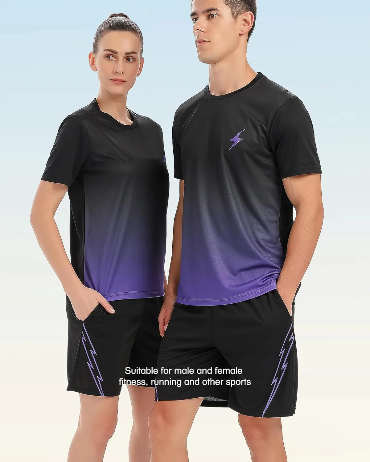 2Pack Men’s Active Quick Dry Crew Neck T Shirts | Athletic Running Gym Workout Short Sleeve Tee Set