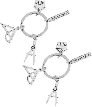 2Pcs Architect Engineer Keychain Stylish Keychain Pendant for Bag Handbag Accessories Present for Architecture and Engineering Enthusiasts
