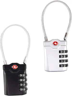 2Pcs Luggage Lock with Combination for Travel Secure Your Suitcase with Open Red Indicator Lightweight Portable Design Silver Black