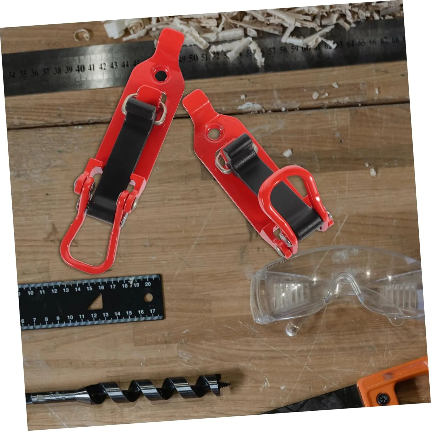 2pcs Metal Shovel Mounting Bracket for Car Roof Rack Secure Clamp Holder for Shovel Tools and Equipment Versatile Installation for Walls and Ladders Stable and Stylish Design