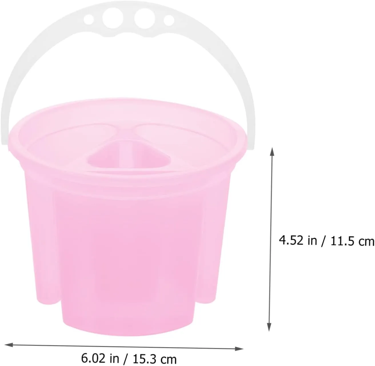 2pcs Pencil Bucket Braces Cleaner Brush Basin Porte Water Bottle Cleaning Tool Paint Brush Washer Brush Washing Tools Water Bucket with Handle Artist Conjoined Plastic Flusher Pink
