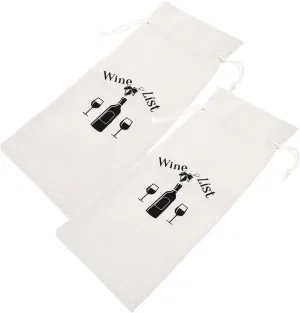 2Pcs Reusable Drawstring Wine Bottle Bags Decorative Linen Present Pouches for Wine Storage for Parties Weddings and Special Occasions
