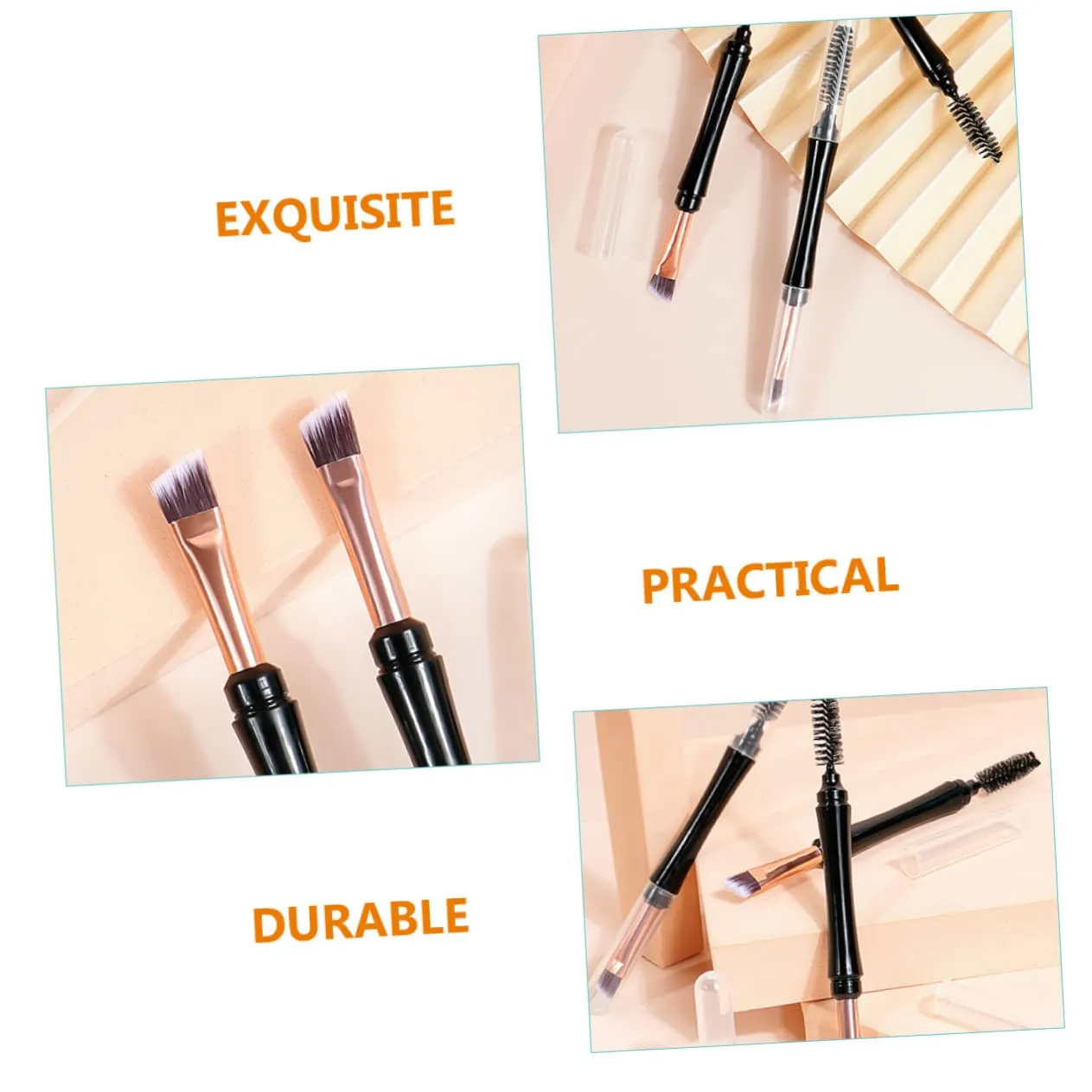 2sets Brow Brush Set Multi Functional Makeup Tools Dual Tip for Eyebrows Lashes Ladies 10pcs*2