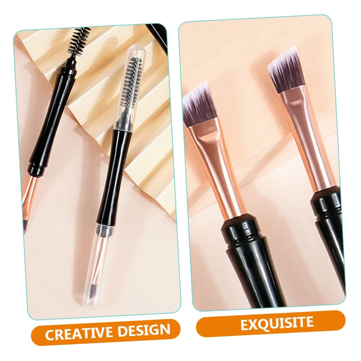 2sets Brow Brush Set Multi Functional Makeup Tools Dual Tip for Eyebrows Lashes Ladies 10pcs*2