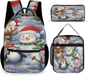 3-in-1 Backpack Lunch Bag Pencil Case Set, Lie Down Together Print Adjustable Shoulder Straps,Spacious Storage – Perfect for Work & Travel