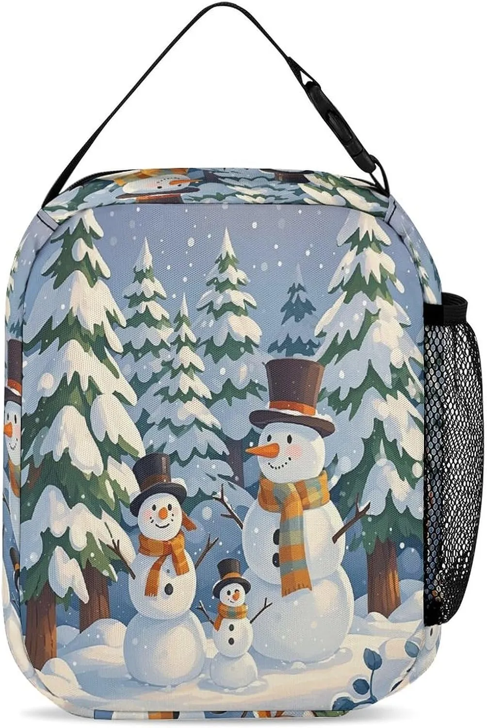 3-in-1 Backpack Lunch Bag Pencil Case Set, Love Snowman Art Print Adjustable Shoulder Straps,Spacious Storage – Perfect for Work & Travel