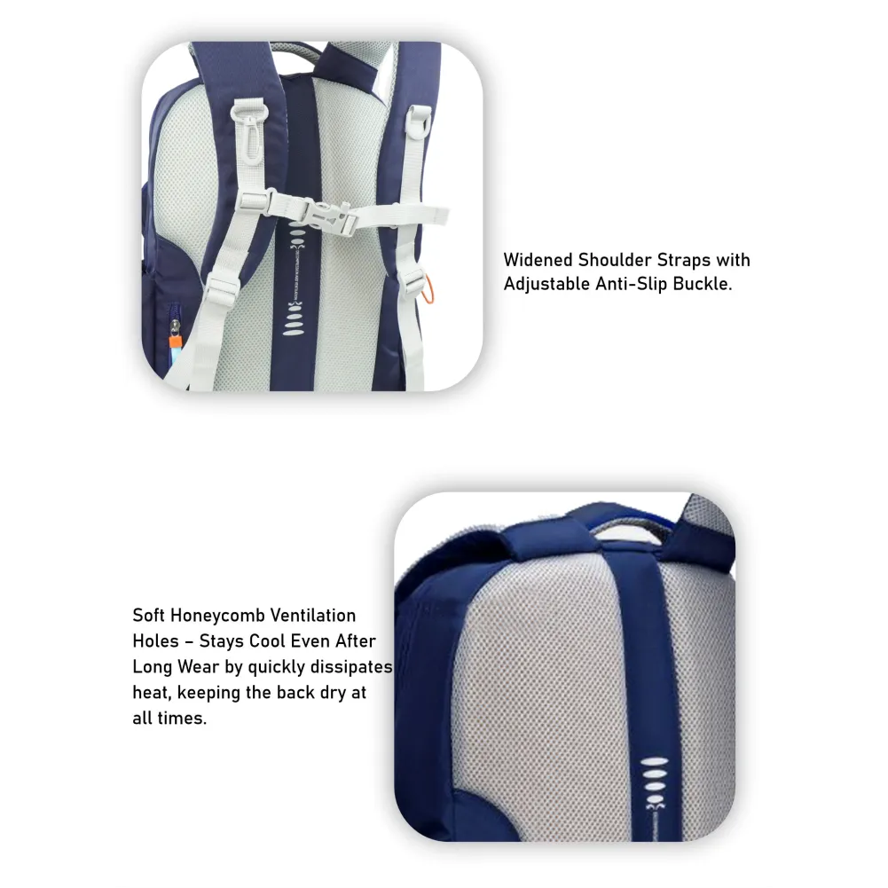 3 in one Blue Shaded School Backpack for Older Kids & Adults