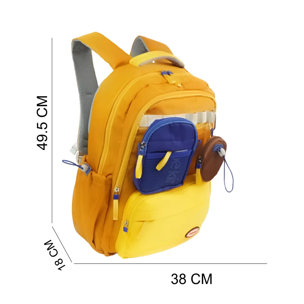 3 in one Orange Shaded School Backpack for Older Kids & Adults