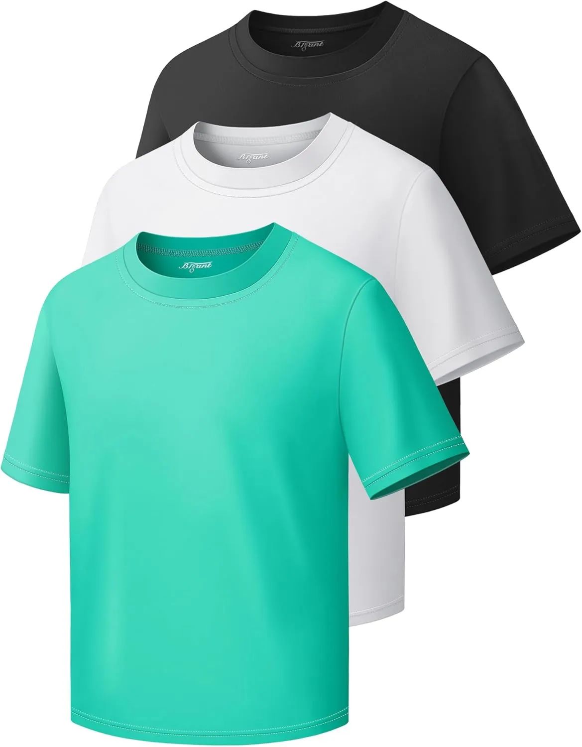 3 Pack Boys Shirts Athletic Dry Fit Kids Youth Short Sleeve Sports Active Performance T-Shirts Moisture Wicking Quick Dry