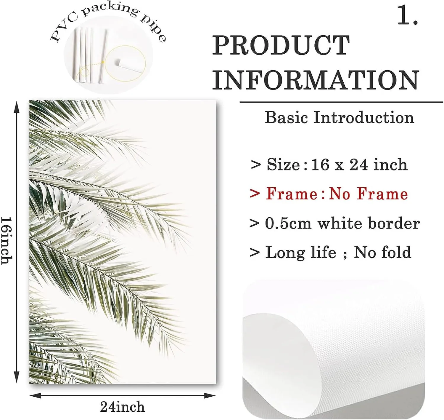 3 Pcs Pastel Beach Landscape Canvas Picture Palm Tree Canvas Art Boho Beach Print Wall Palm Tree Canvas Painting Boho Landscape Poster Prints for Room Decor 16x24Inchx3pcs Frameless Poster