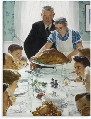 30  Norman Rockwell Paintings Freedom from Want, 1943 by Norman Rockwell American Vintage Poster Decorative Painting Canvas Wall Art Living Room Posters Bedroom Painting 12x16inch(30x40cm)