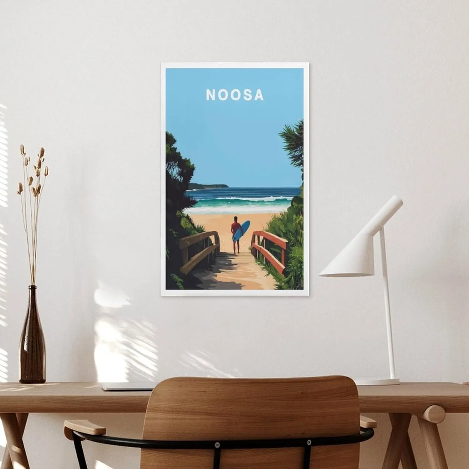 321ARTS Noosa Travel Print Canvas Wall Art Poster Picture Home Room Decor Mural 24x36inch(60x90cm)