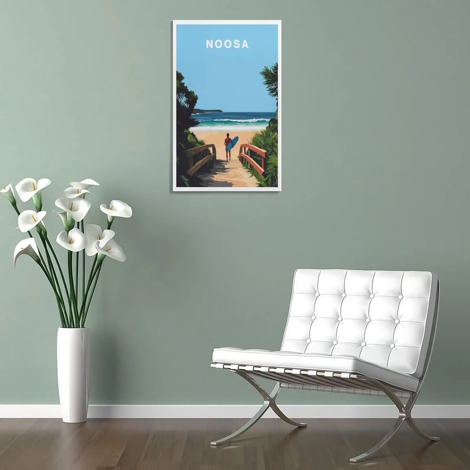 321ARTS Noosa Travel Print Canvas Wall Art Poster Picture Home Room Decor Mural 24x36inch(60x90cm)