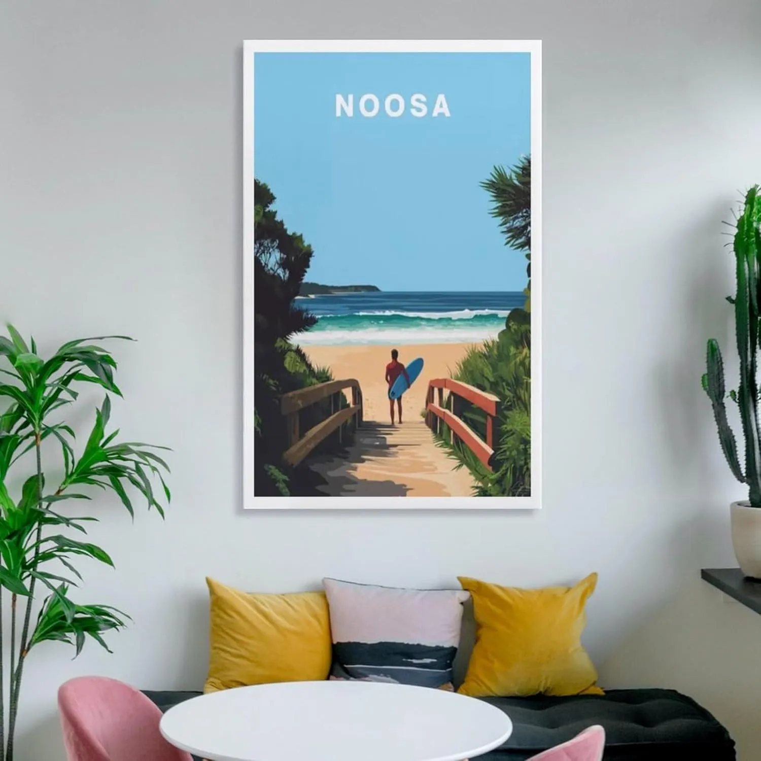 321ARTS Noosa Travel Print Canvas Wall Art Poster Picture Home Room Decor Mural 24x36inch(60x90cm)