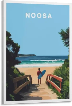 321ARTS Noosa Travel Print Canvas Wall Art Poster Picture Home Room Decor Mural 24x36inch(60x90cm)