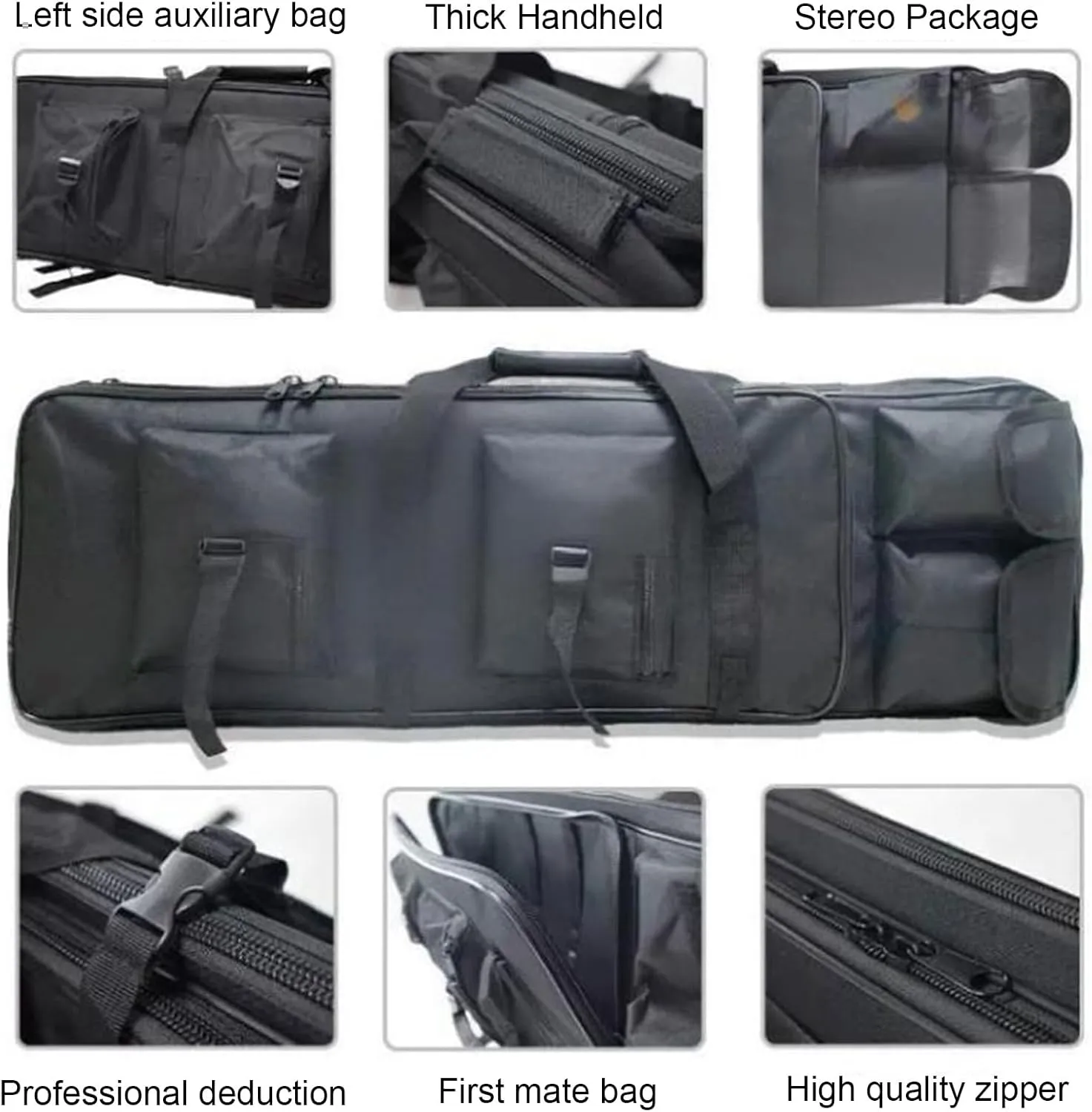32" 37" 46" Soft Double Rifle Bag, Lockable Shotgun Case with Backpack Straps, Rifle Backpack Rifle Bag Gun Case for Shooting Hunting Carrying