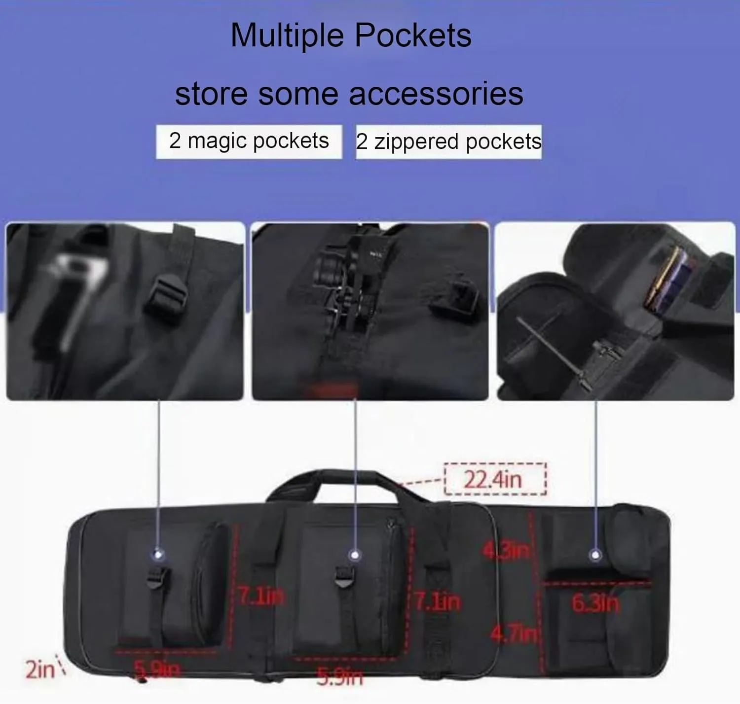 32" 37" 46" Soft Double Rifle Bag, Lockable Shotgun Case with Backpack Straps, Rifle Backpack Rifle Bag Gun Case for Shooting Hunting Carrying