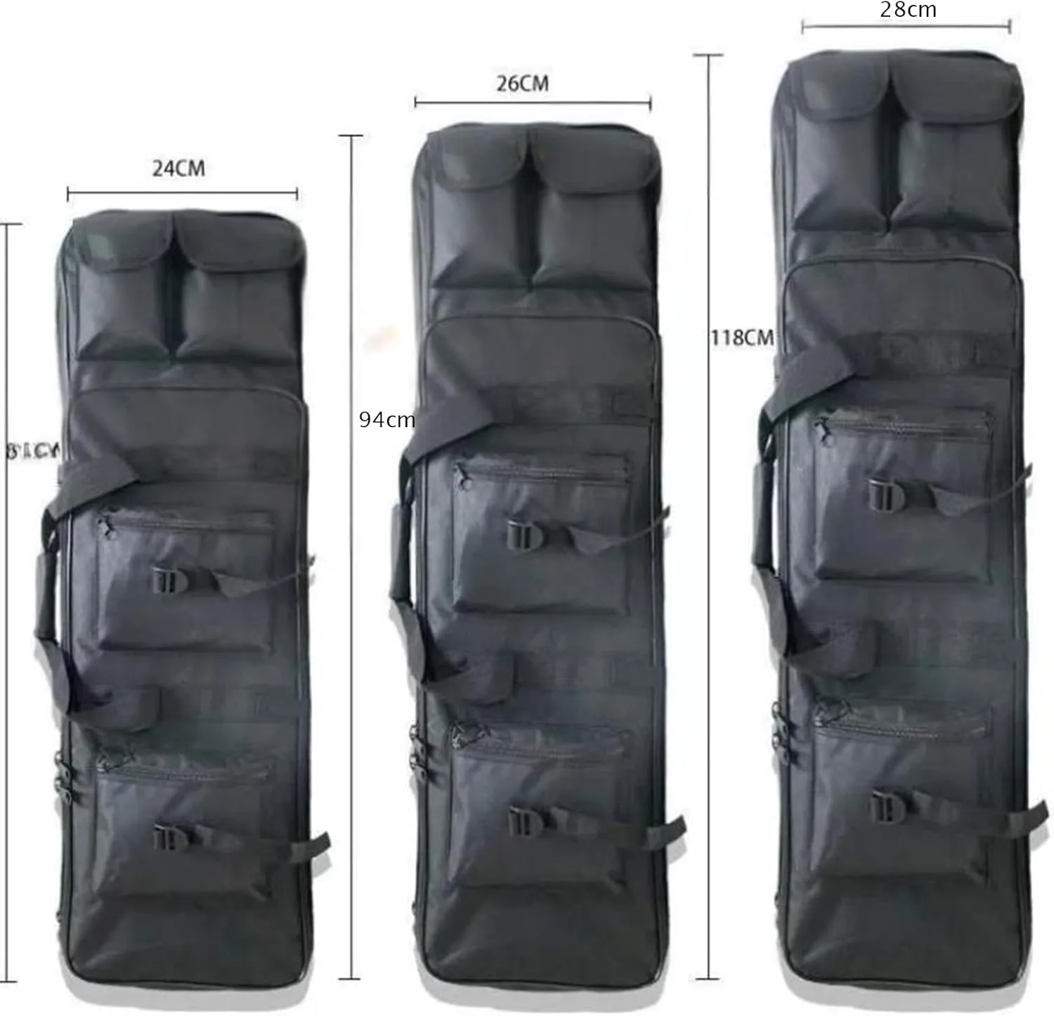 32" 37" 46" Soft Double Rifle Bag, Lockable Shotgun Case with Backpack Straps, Rifle Backpack Rifle Bag Gun Case for Shooting Hunting Carrying