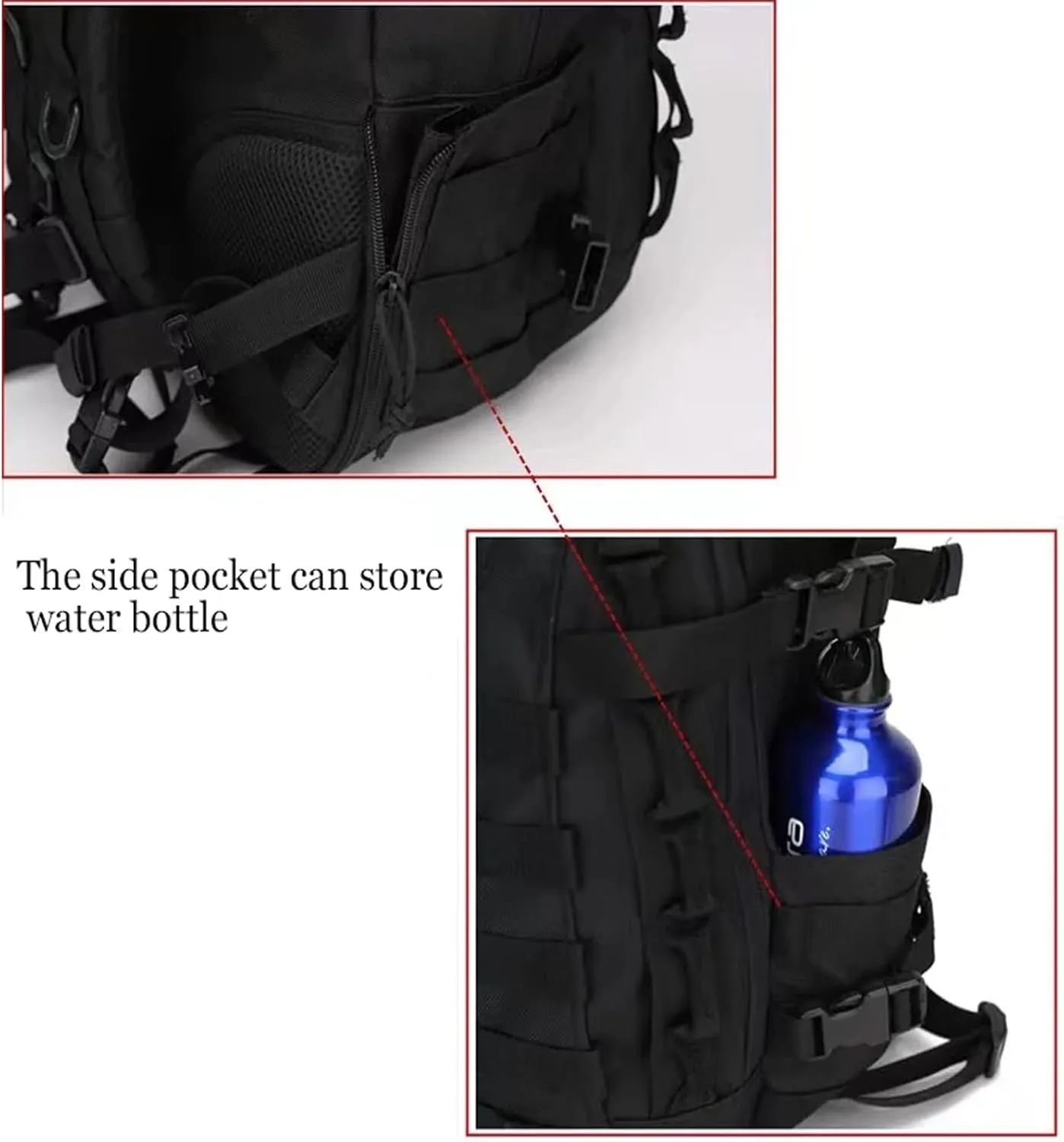 35L 1000D Nylon Camping Backpack Waterproof Trekking Fishing Hunting Bag Outdoor Tactical Molle Climbing Rucksack Bag (grey)