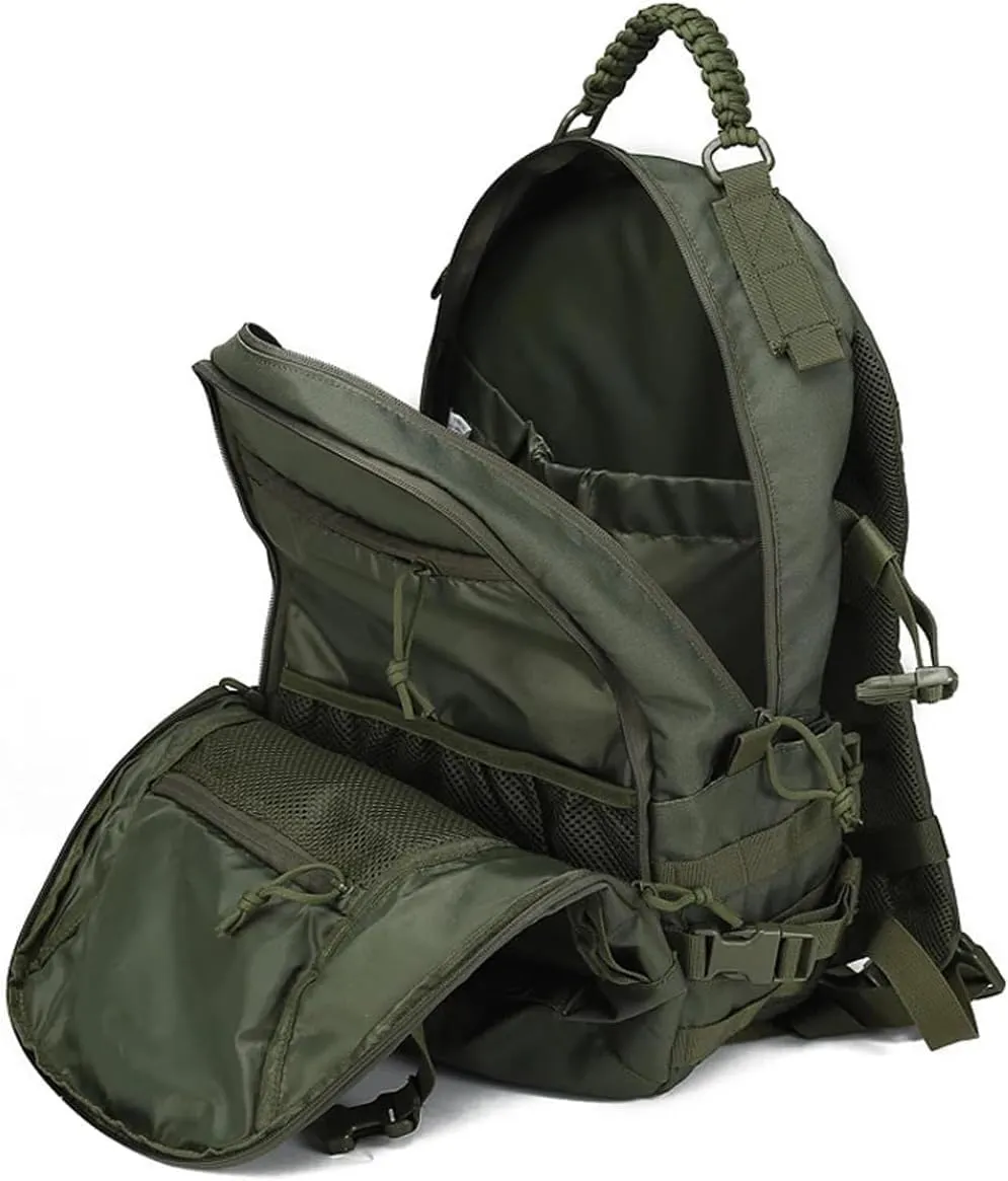 35L 1000D Nylon Camping Backpack Waterproof Trekking Fishing Hunting Bag Outdoor Tactical Molle Climbing Rucksack Bag (grey)