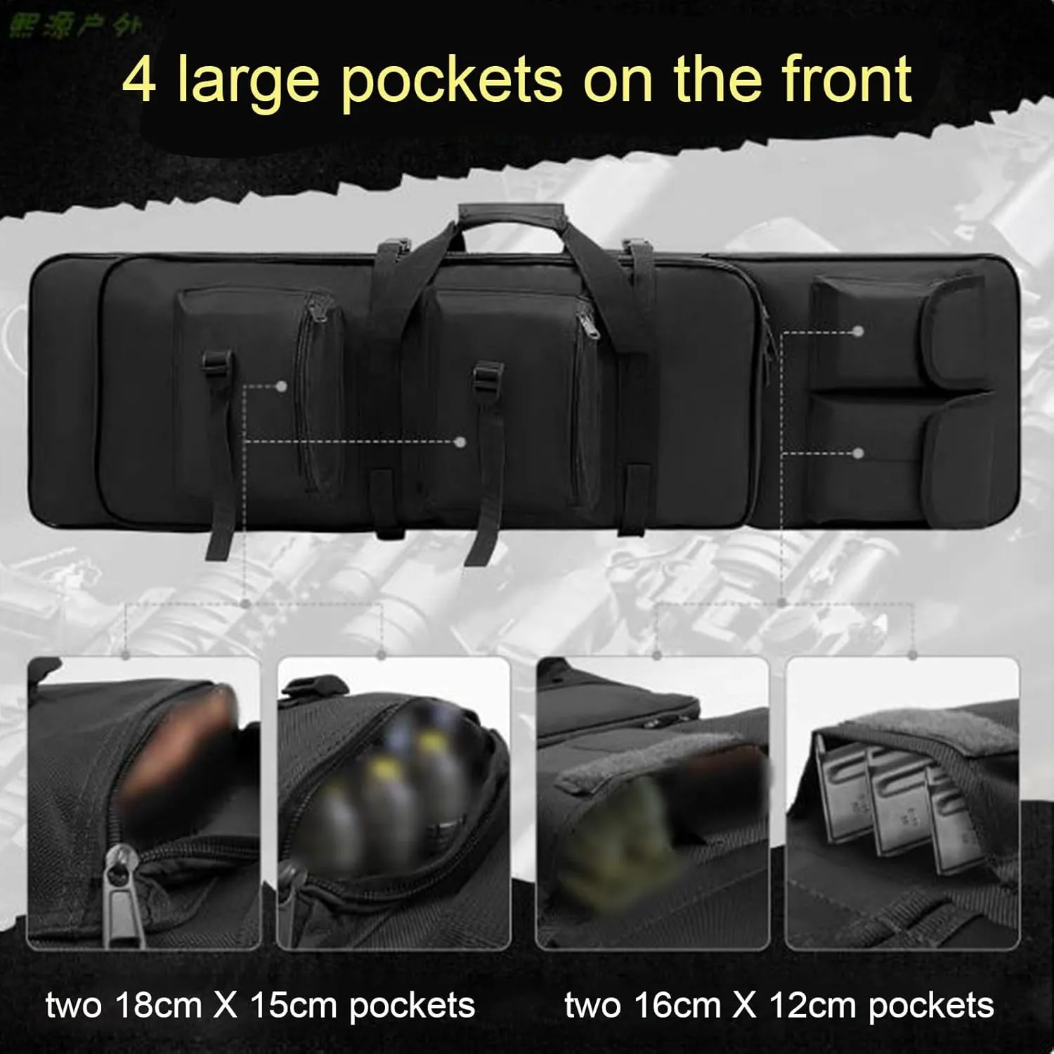 37"/42"/47"/55" Double Rifle Case Soft Bag Backpack, Lockable Shotgun Case with Backpack Straps, for Outdoor Hunting Shooting, Gun Case Storage & Transportation