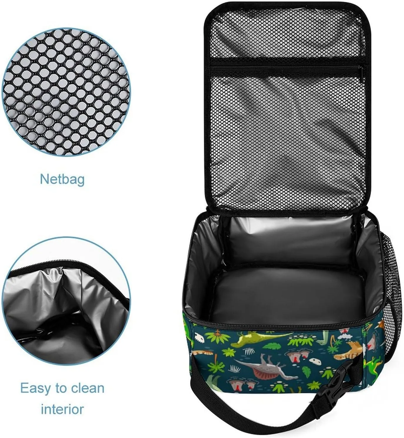 3pcs Cartoon Dinosaur Backpack Set, Multi-functional Laptop Bag 17in Water Resistant Travel Daypack, Large Capacity Double Shoulder Backpack With Lunch Bag (Cartoon Dinosaur