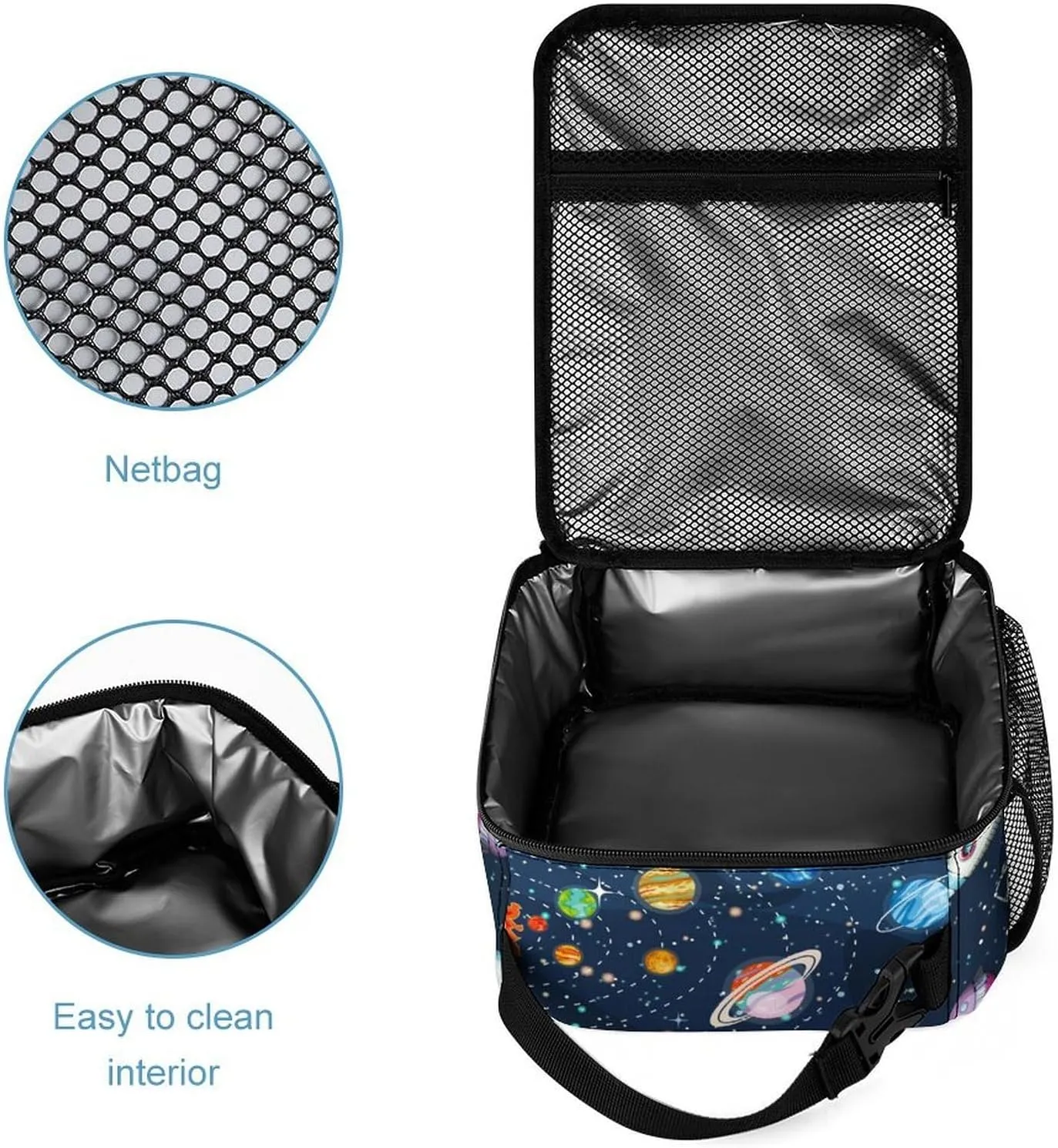 3pcs Space Galaxy Backpack Set, Multi-functional Laptop Bag 17in Water Resistant Travel Daypack, Large Capacity Double Shoulder Backpack With Lunch Bag (Space Galaxy
