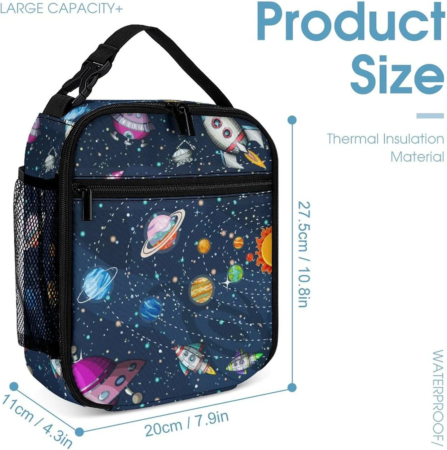3pcs Space Galaxy Backpack Set, Multi-functional Laptop Bag 17in Water Resistant Travel Daypack, Large Capacity Double Shoulder Backpack With Lunch Bag (Space Galaxy