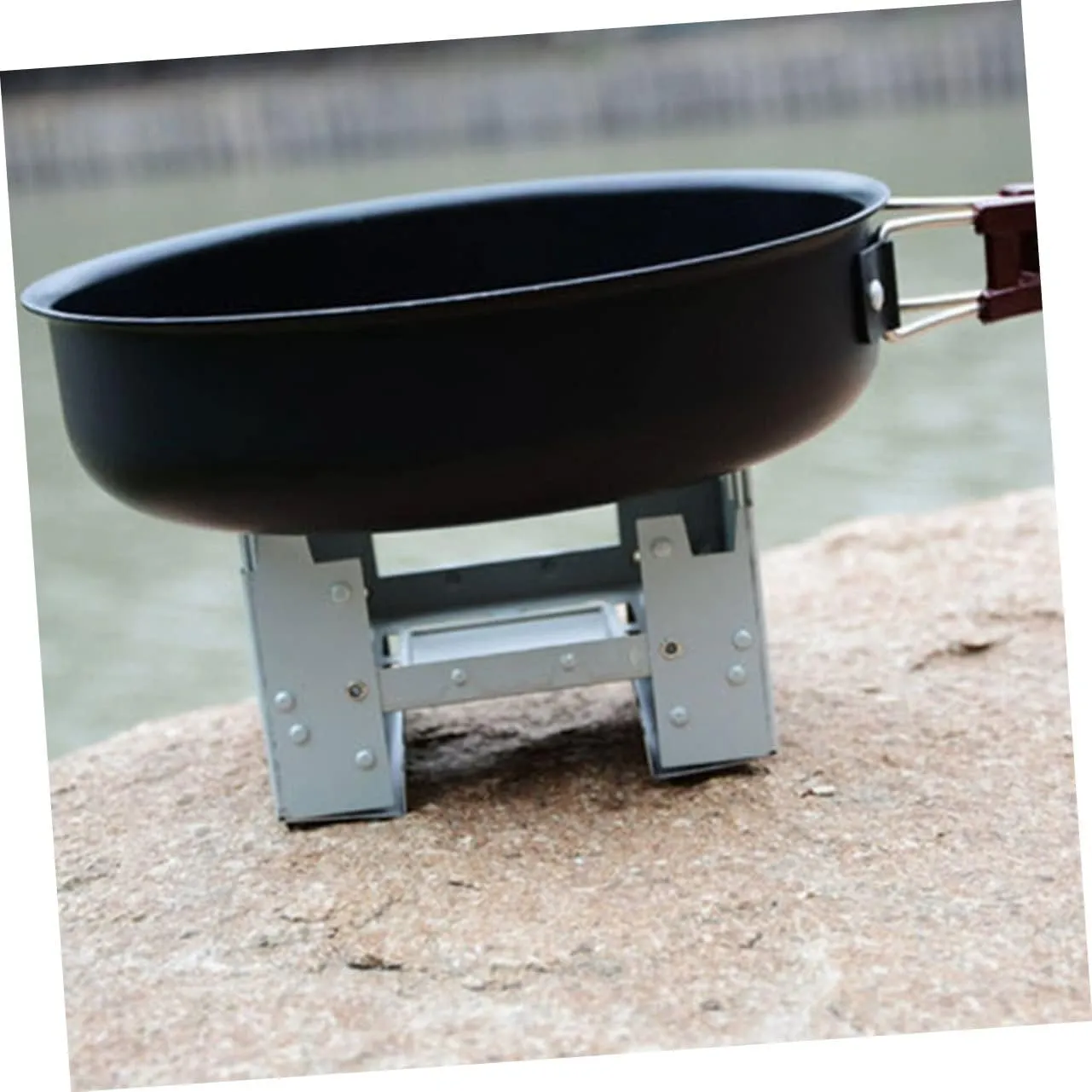 4 Pcs Camping Stove Folding Solid Mini Backpack Burner Wood Burning Camp Stove/Sier/9.8 * 7.5Cm