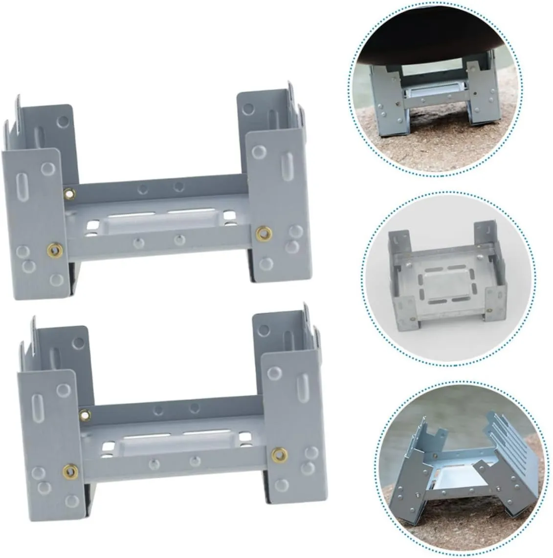 4 Pcs Camping Stove Folding Solid Mini Backpack Burner Wood Burning Camp Stove/Sier/9.8 * 7.5Cm