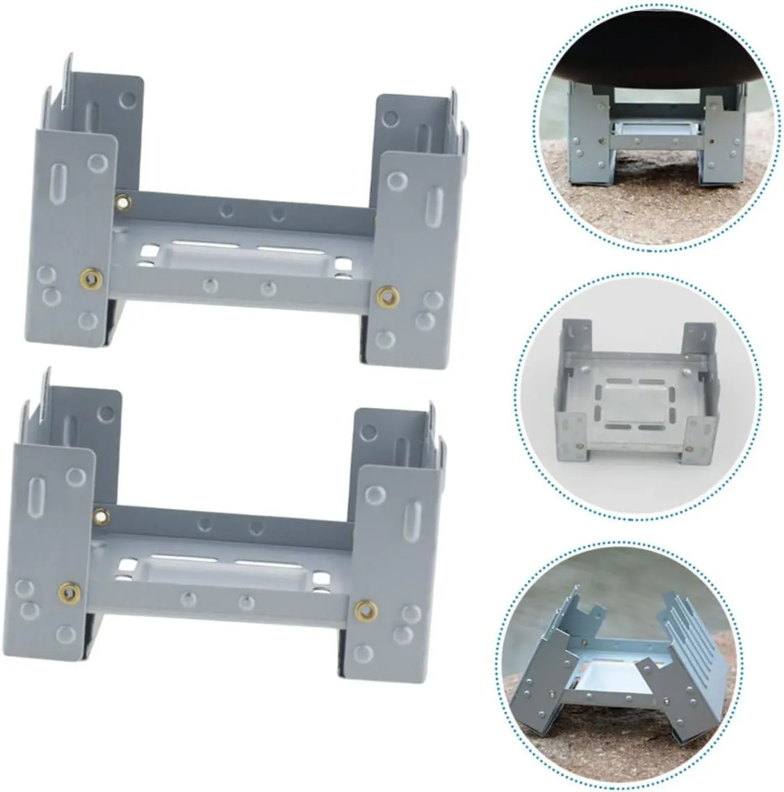 4 Pcs Foldable Wood Burning Camp Stove Folding Mini Backpacstove Cookware Camping Stove/Sier*3Pcs/9.8 * 7.5Cm*3Pcs