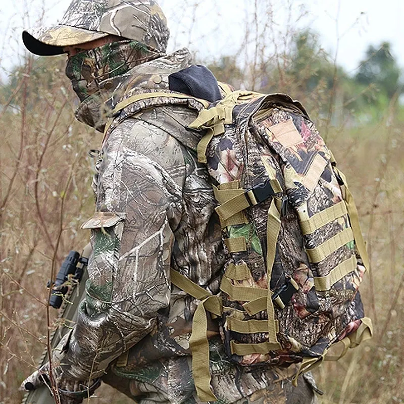 40L Waterproof Camouflage Hunting & Fishing Backpack – Durable Oxford Fabric, Double Shoulder Bag