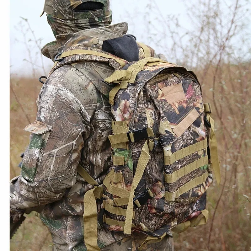 40L Waterproof Camouflage Hunting & Fishing Backpack – Durable Oxford Fabric, Double Shoulder Bag