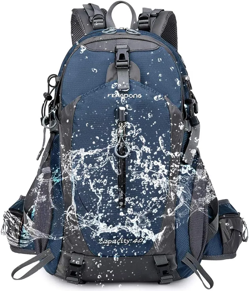 40L Waterproof Lightweight Outdoor Daypack Hiking,Camping,Travel Backpack for Men Women Blue