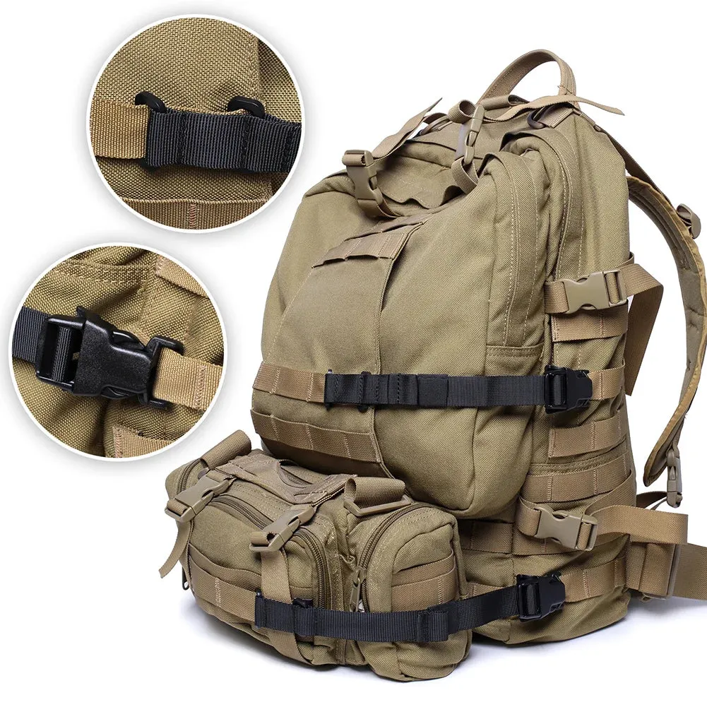 4pcs Molle Straps with Quick Release Buckle - Adjustable Nylon Lashing Straps