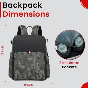 5-in-1 Convertible Diaper Bag Backpack | Portable Changing Station, Travel-Friendly High Chair and Activity Mat